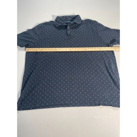 Polo Ralph Lauren Shirt Mens 2XL Blue Dotted Knit Short Sleeve Classic Golf - Picture 5 of 10